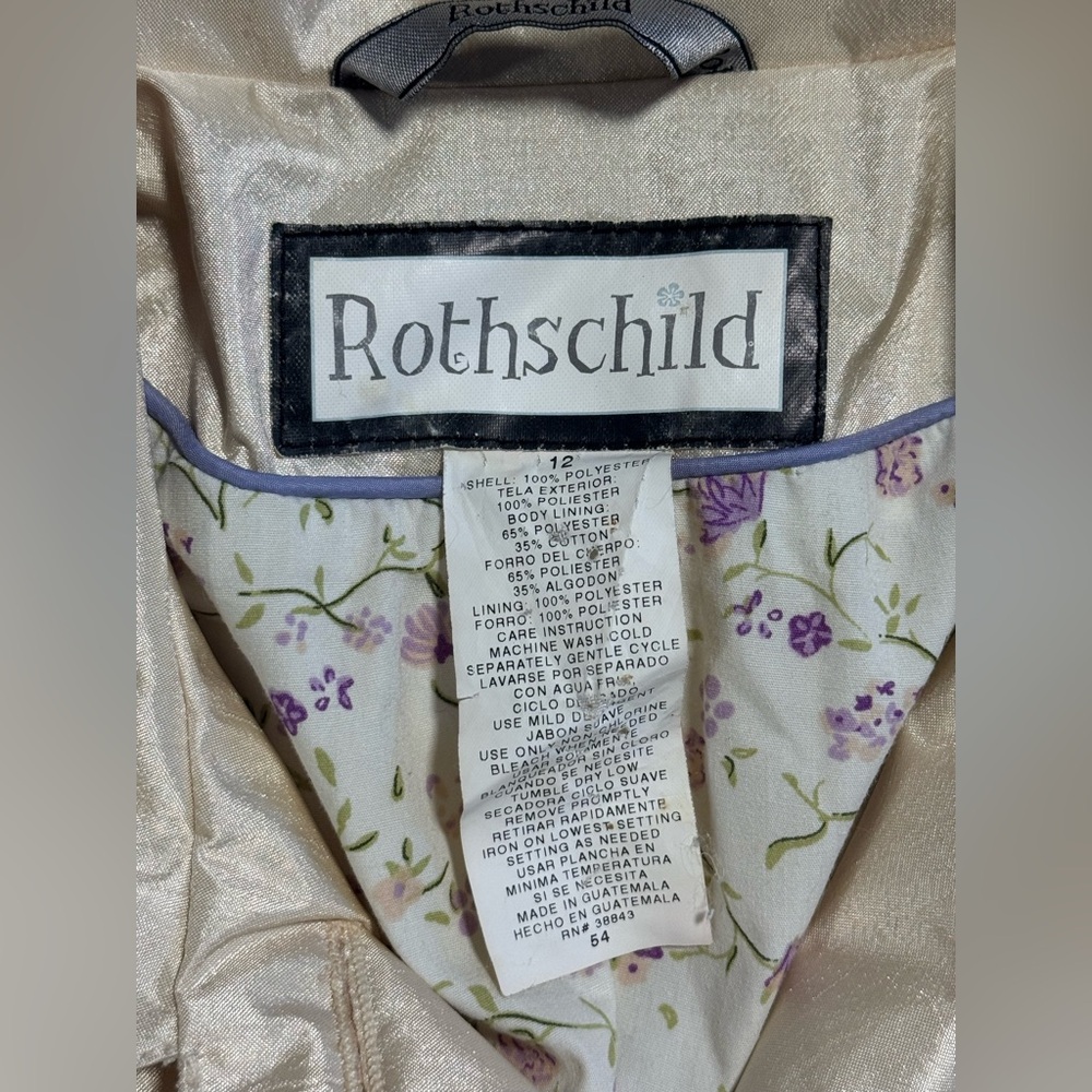 Rothschild Kids shiny Beige jacket with matching hat Euc 12 - Picture 9 of 13